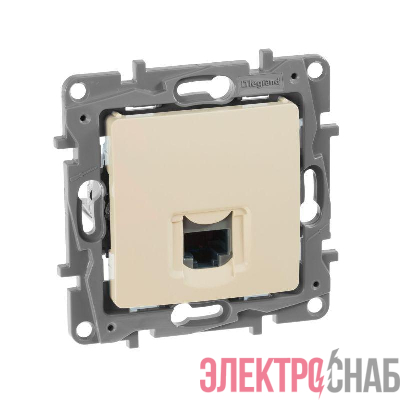 Розетка компьютерная 1-м СП Etika RJ45 кат.5E UTP механизм сл. кость IEK 672341
