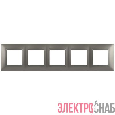 Рамка 5-м Elegance 14-5005-16 для розеток и выключателей титан Эра Б0065821