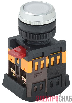 Кнопка ABLFS-22 d22мм 1з+1р 240В неон бел. IEK BBT30-ABLFS-K01