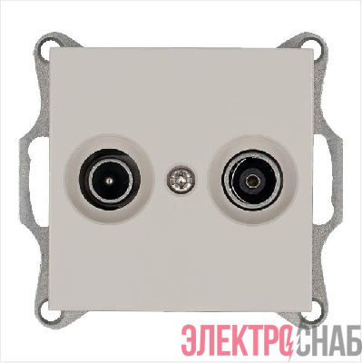 Розетка телевизионная оконечная TV + FM 2-м Ф9.5мм механизм тауп Jasmart G6204T