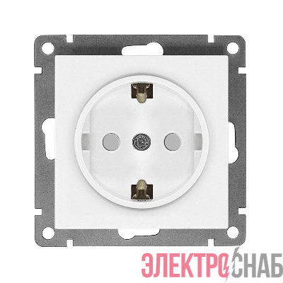 Розетка 1-м СП Афина 16А IP20 с заземл. защ. шторки механизм бел. Universal A0049