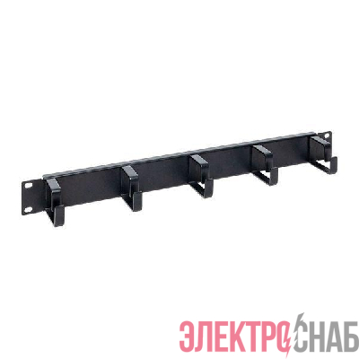 Органайзер кабельный TERACOM PRO 1U 5 колец черн. EKF TRP-1CO-5R-M-BK