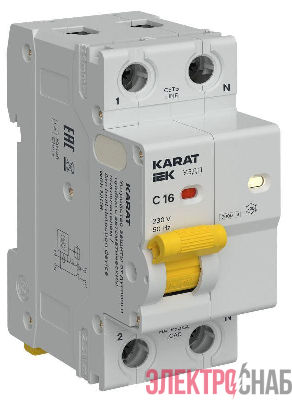 Устройство защиты от дугового пробоя (УЗДП) 1P+N C 16A с авт. выкл. KARAT IEK KA-DP11-1-016-C