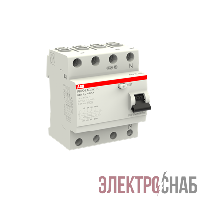 FH204AC-63/0,1 Выключатель дифференциального тока 4-модульный ABB 2CSF204006R2630