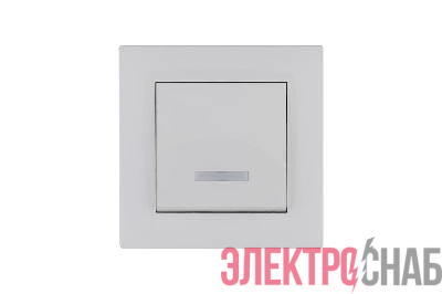 Выключатель 1-клав. с подсветкой Karea RIZZ бел. Makel 88001021