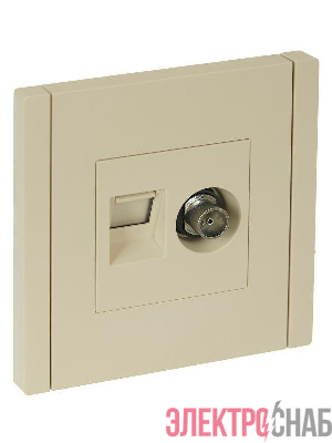 Розетка 2-м TV+RJ45 кат.6 FORTE&PIANO FP437 ваниль IEK FP-AK20-2-K10