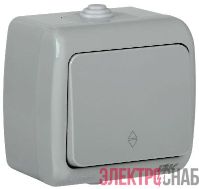 Выключатель проходной 1-кл. 1п ОП AQUATIC ВС-20-1-2-А 10А IP54 GENERICA EVA12-K03-10-54