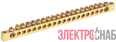 Шина PEN "земля-ноль" 6х9мм 20/2 (20групп/крепеж по краям) IEK YNN11-20-100