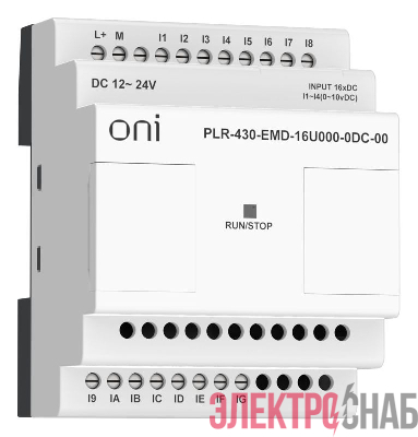 Модуль расширения входов выходов ПЛК 430 12 DI 4 UI (0-10В/DI) 24В DC ONI PLR-430-EMD-16U000-0DC-00