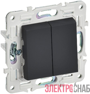 Выключатель 2-кл. SKANDY 10А SK-V04G графит IEK SK-V20-0-10-K53