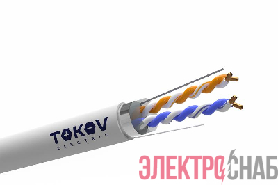 Кабель витая пара F/UTP 2х2х24AWG кат.5E PVC indoor 305м (м) TOKOV ELECTRIC TKE-C06-F22-5E-305-PVC