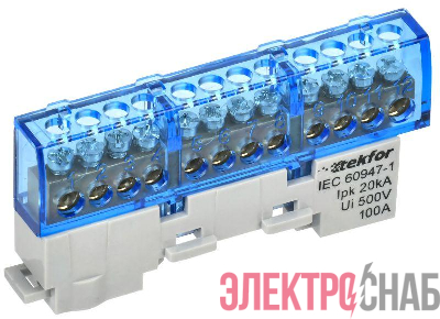 Шина нулевая N неизол. на универс. держ. 6х9-12-С TEKFOR IEK TF-NN10-12-DL-K07