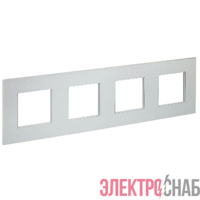 Рамка 4-м SKANDY SK-F34S металл серебр. IEK SK-M42-M-K23