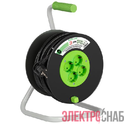 Удлинитель на пластик. катушке 4х30м с заземл. KAT-3x1.5-30m Greenline ПВС 3х1.5 Эра Б0065110