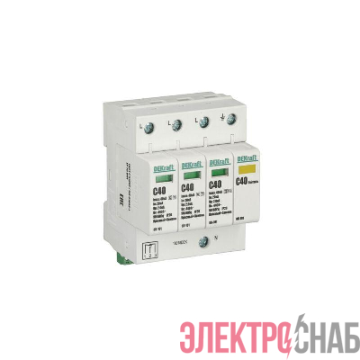 Ограничитель перенапряжения ОП-101 4п 40кА C 420В DEKraft 18018DEK