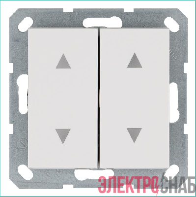 Выключатель для жалюзи 2-кл. 10А IP20 механизм бел. глянцевый Jasmart G3028W