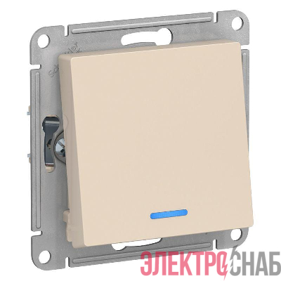 Переключатель проходной 1-кл. СП AtlasDesign 10А IP20 (сх. 6а) 10AX с подсветкой механизм беж. SE ATN000263