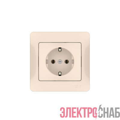 Розетка Glossa 16А с заземл. быстрозажим. клем. в сборе беж. SE GSL000242S
