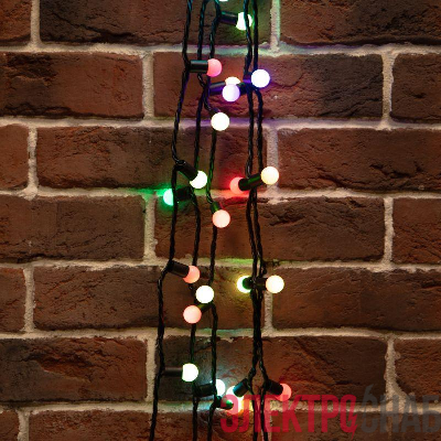 Гирлянда светодиодная "Мультишарики" 20м d17.5мм 200LED RGB 16Вт 220-240В IP65 провод ПВХ черн. (нужен шнур питания 303-500) Neon-Night 303-509