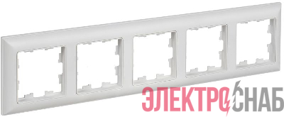 Рамка 5-м BRITE РУ-5-БрАБ арктич. бел./бел. IEK BR-M52-12-K91