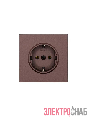 Розетка 1-мест. с/з ПБТ СП ZIMA IP20 16А безвинт. зажим шоколад LEZARD 704-7388-122BQC