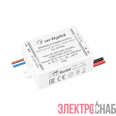 Блок питания ARPJ-SP-44180-PFC-TRIAC-MINI (8Вт 22-44В 180мА) IP65 пластик Arlight 047586