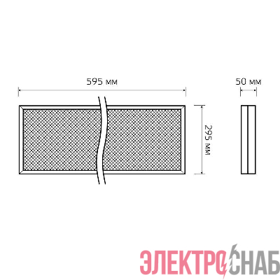 Светильник светодиодный MiR 16Вт 4000К CRI90 IP40 1900лм 595х295х50 офисный призма с БАП GAUSS G1-A0-00070-01GA3-4001640