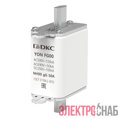 Предохранитель YON ножевого типа FG00 с одинарной индикацией 50А DKC 1FG00-0050