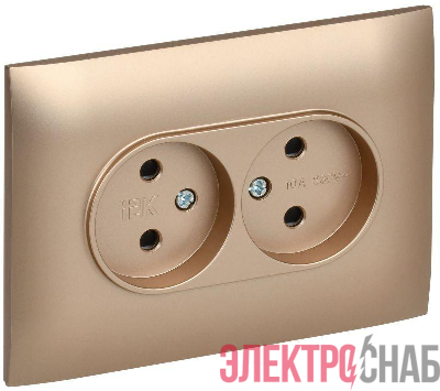Розетка 2-м SKANDY 10А без заземл. защ. шторки в сборе SK-R09Sa песочн. IEK SK-R23-10-K98-F