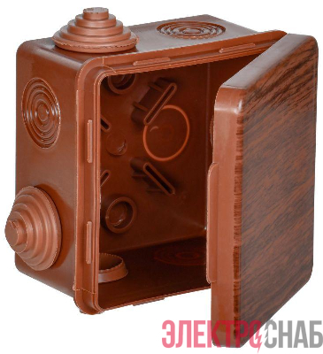 Коробка распаячная ОП КМ 80х80х50 IP54 откид. крышка 7 вводов дуб IEK UKO31-080-080-050-K24-54
