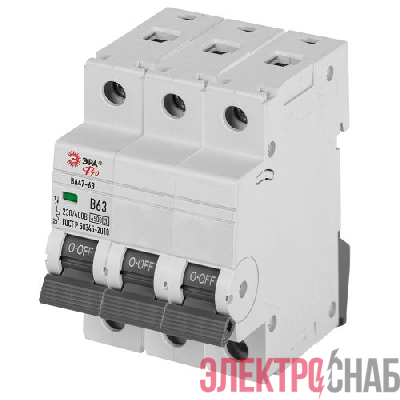 Выключатель автоматический 3п C 10А 4.5кА ВА47-63 PRO ЭРА Б0059435