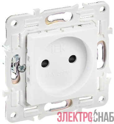 Розетка SKANDY 10А без заземл. защ. шторки SK-R01W арктич. бел. IEK SK-R13-10-K01