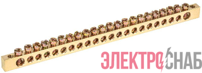 Шина PEN "земля-ноль" 6х9мм 22/2 (22группы/крепеж по краям) IEK YNN11-22-100