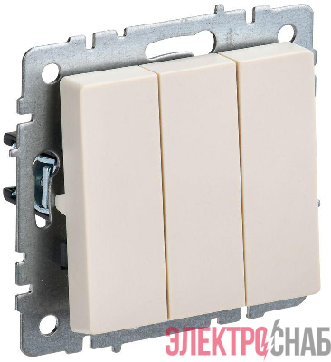 Выключатель 3-кл. СП BRITE ВС10-3-0-БрКр 10А механизм беж. IEK BR-V30-0-10-K10