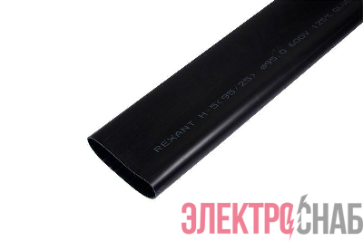 Трубка термоусадочная среднестен. клеевая 95/25 (3-4:1) черн. 1м Rexant 26-0095