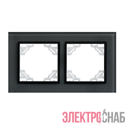 Рамка 2-м Минск стеклянная черн. Basic EKF ERM-G-402-70