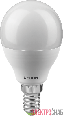 Лампа светодиодная 90 060 OLL-G45-12-230-2.7K-E14-FR 12Вт шар 2700К тепл. бел. E14 1200лм 176-264В ОНЛАЙТ 90060