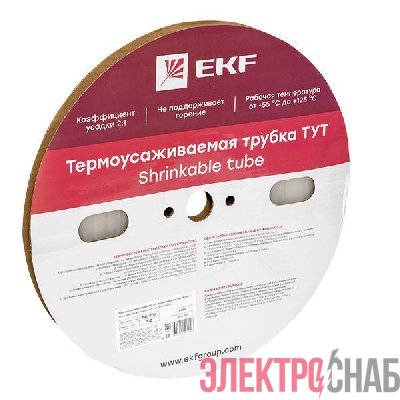 Трубка термоусадочная ТУТ 8/4 прозр. (уп.100м) PROxima EKF tut-8-tr