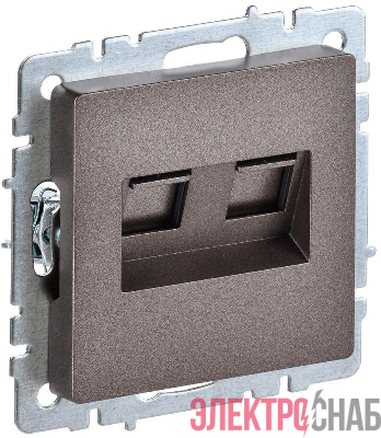Розетка компьютерная 2-м СП BRITE RJ45 кат.5E РК10-2-БрТБ механизм бронза IEK BR-K20-1-K45