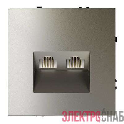 Розетка компьютерная 2-м СП S70 RJ45 + RJ45 кат.6 механизм шелк Voltum VLS060204