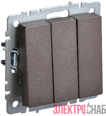 Выключатель 3-кл. СП BRITE ВС10-3-0-БрТБ 10А механизм бронза IEK BR-V30-0-10-K45