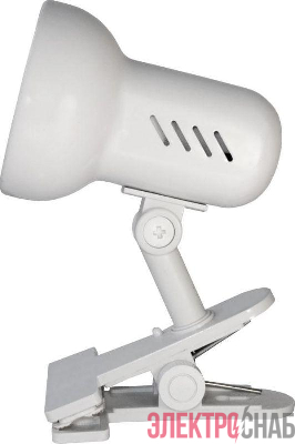 Светильник H-035 прищепка 220В 40Вт метал. бел. Camelion 7198