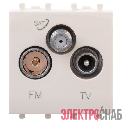 Розетка телевизионная TV/FM/SAT 2мод. 16А Avanti "Ванильная дымка" DKC 4405532