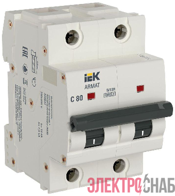 Выключатель автоматический модульный 2п C 80А M10H ARMAT IEK AR-M10H-2-C080