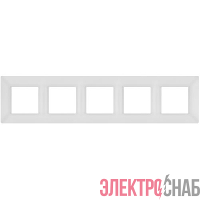Рамка 5-м Elegance 14-5005-01М для розеток и выключателей матов. бел. Эра Б0065820