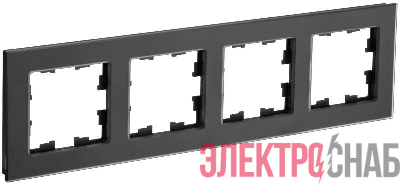 Рамка 4-м BRITE РУ-4-2-Бр стекло черн. матов. IEK BR-M42-G-31-K02