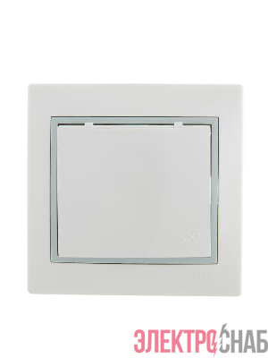 Розетка 1-м СП Mira 16А IP20 с заземл. с защ. крышкой с сер. вставкой керамика бел. LEZARD 701-0215-123