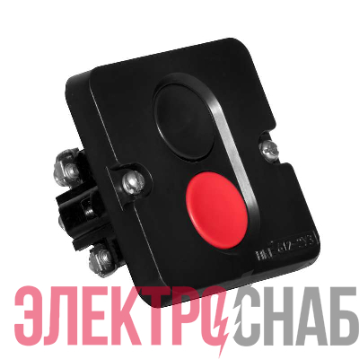 Пост кнопочный ПКЕ-612/2 "Пуск-стоп" 1 черн. 1 красн. Электродеталь ПКЕ-612/2.1Ч.1К