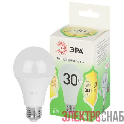 Лампа светодиодная GREEN LINE A65-30W-830-E27 GL 30Вт груша 3000К свет тепл. E27 Эра Б0067143