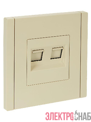 Розетка компьютерная 2-м RJ45 кат.6 FORTE&PIANO FP434 ваниль IEK FP-K20-2-K10